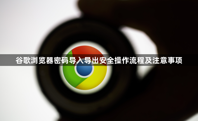 谷歌浏览器密码导入导出安全操作流程及注意事项1