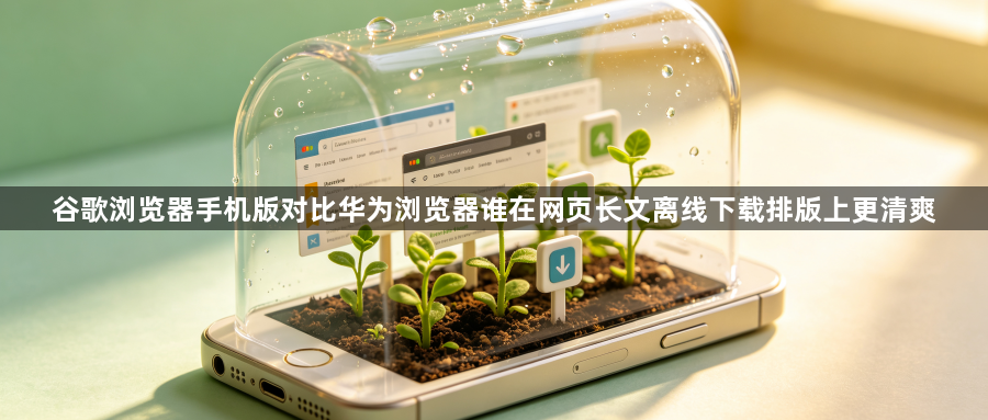谷歌浏览器手机版对比华为浏览器谁在网页长文离线下载排版上更清爽1