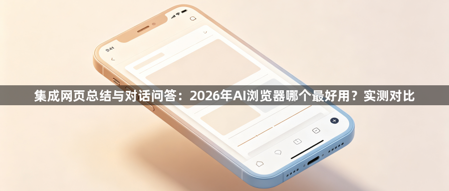集成网页总结与对话问答:2026年AI浏览器哪个最好用?实测对比1