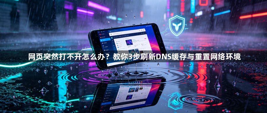 网页突然打不开怎么办?教你3步刷新DNS缓存与重置网络环境1
